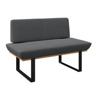 Sitzbank Tristan Webstoff schwarz, B: 130cm - Schwarz, MODERN, Holz/Textil (130/48/90cm) - James Wood