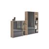 Office Edition B:257cm Sonoma Eiche/Anthrazit - Anthrazit Hochglanz/Sonoma Eiche, MODERN, Holzwerkstoff (257/186/33cm) - MID.YOU