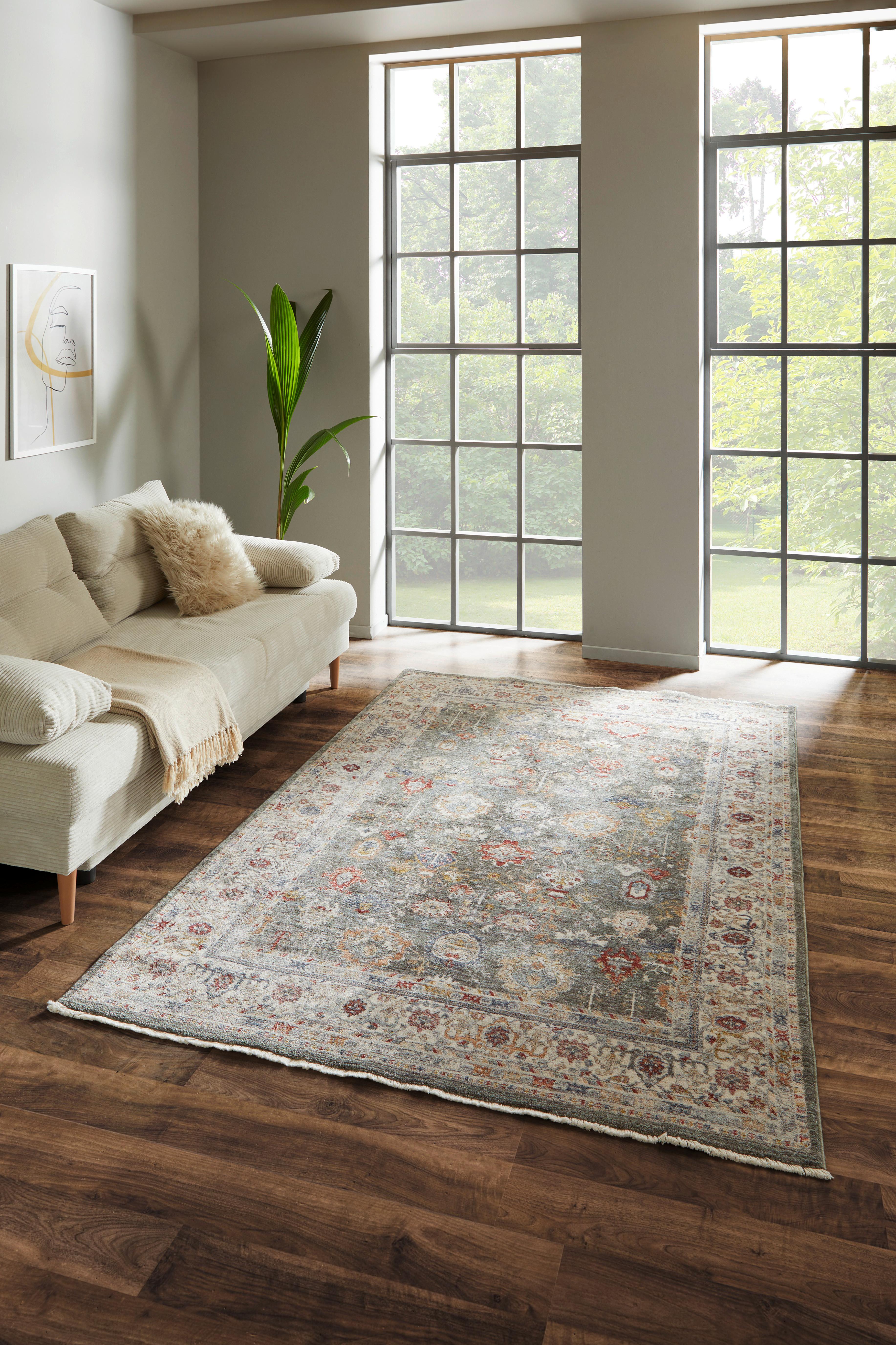 Webteppich Tissaia - Grün, Basics, Textil (80/160cm) - James Wood
