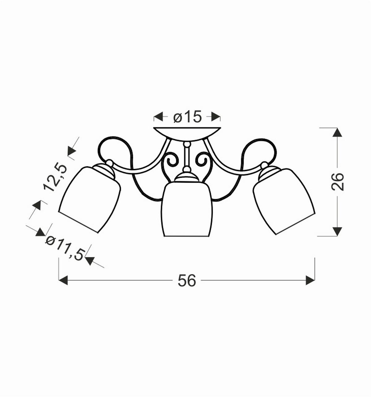 Deckenleuchte 33-78025 - Weiß, KONVENTIONELL, Metall (56/56/26cm)