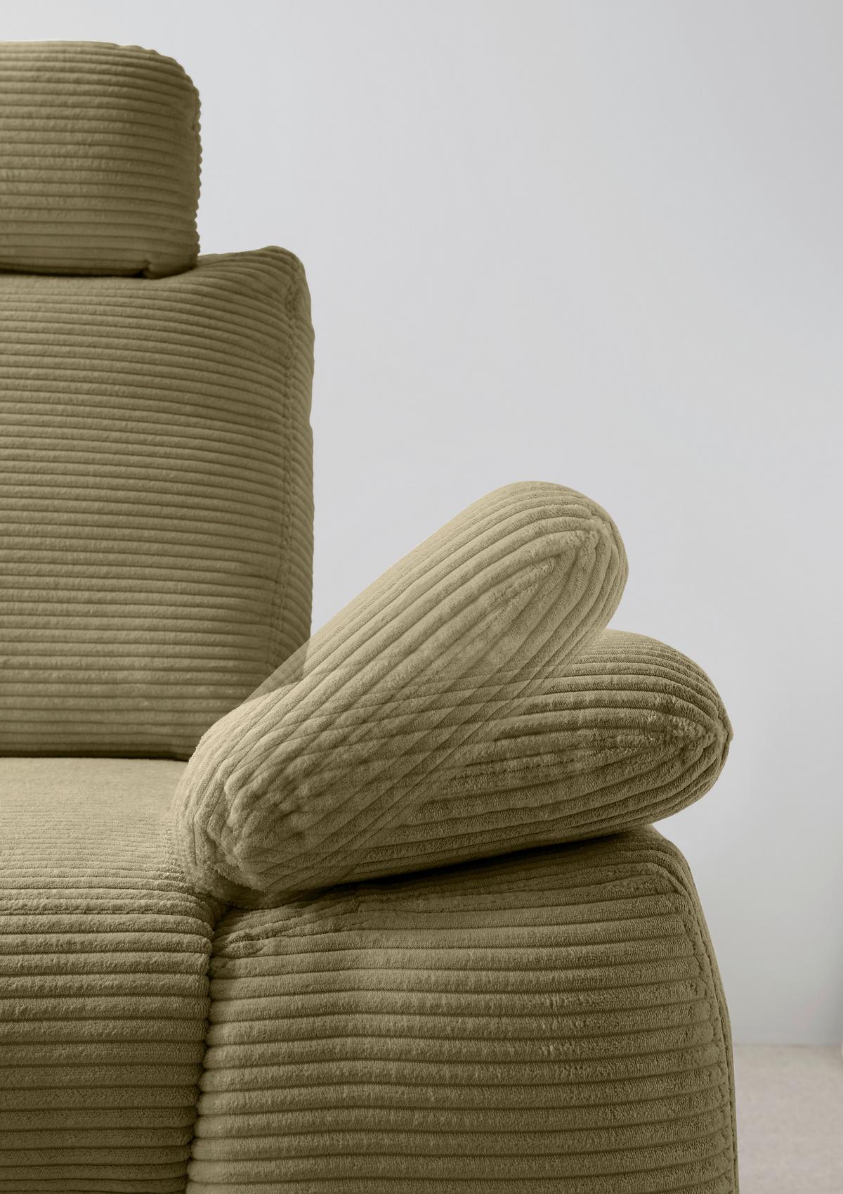 Eckschlafsofa Positano Olivgrün S: 206x261 Cm - Wildeiche/Olivgrün, MODERN, Textil (206/261cm) - Livetastic