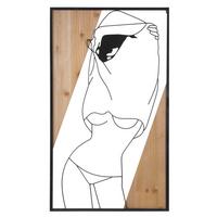 DEKORACE NA ZEĎ STRIP -B- IRON - černá/přírodní barvy, Basics, kov/kompozitní dřevo (50/90/2cm)