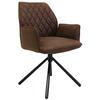 Armlehnstuhl Donny - Dunkelbraun/Schwarz, LIFESTYLE, Textil/Metall (58/92/52cm) - MID.YOU