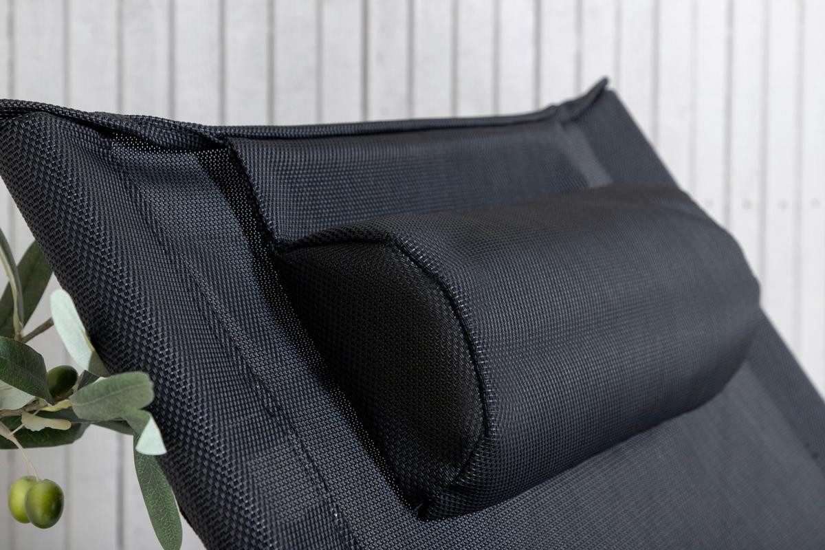 Strandsessel Seville Metall, Textil - Schwarz, KONVENTIONELL, Textil/Metall (63/89/84cm) - Gardenson