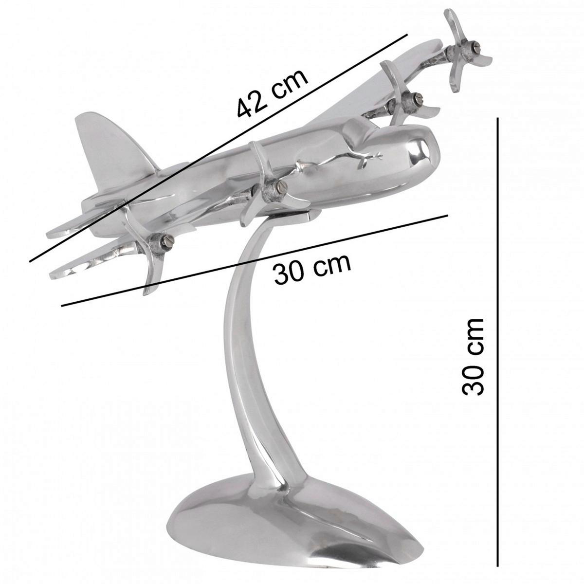 Skulptur Wohnling Silberfarben B: 42 cm - Silberfarben, MODERN, Metall (42/30/30cm) - MID.YOU