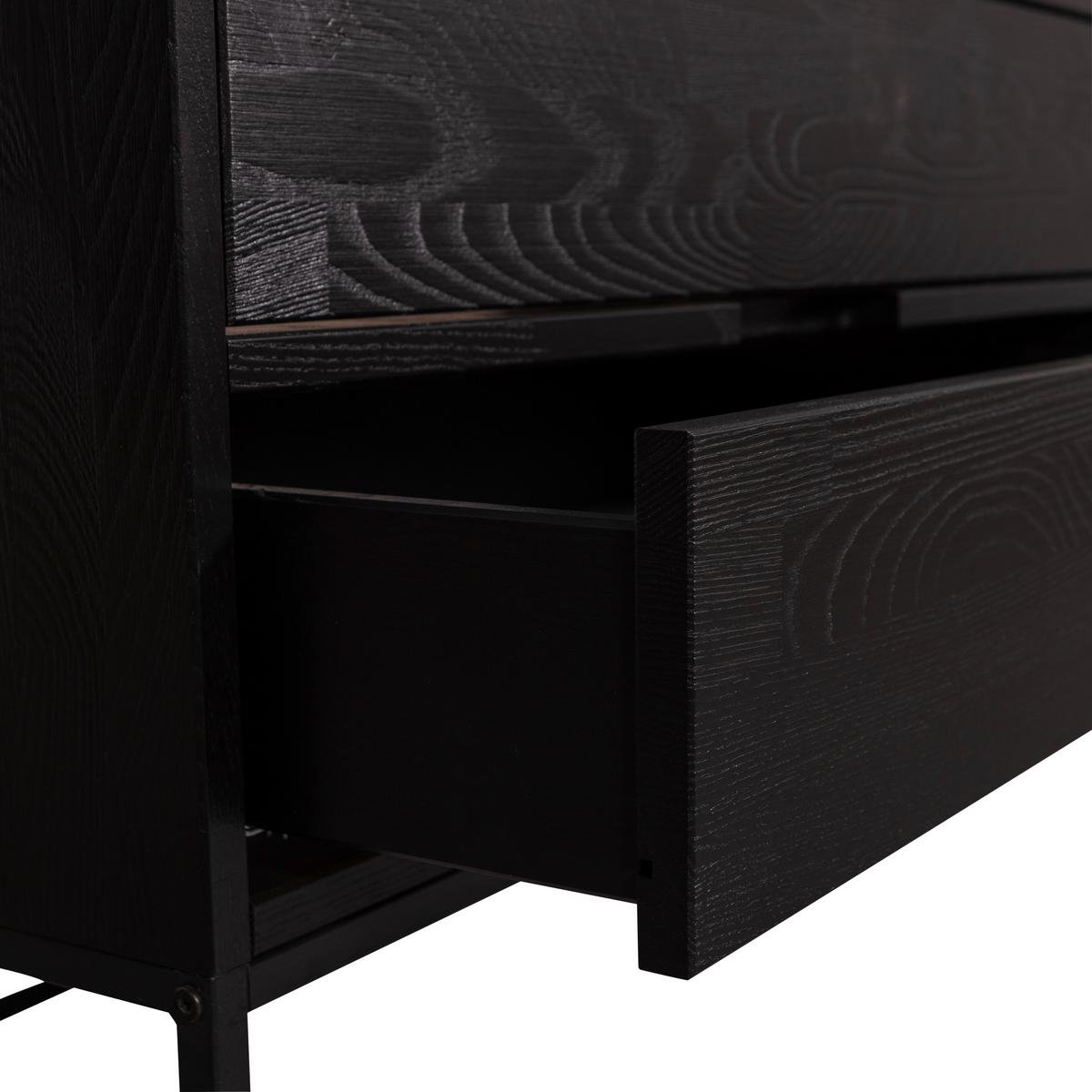 Lowboard Silas Schwarz B: 120cm - Schwarz, Design, Holz (120/55/44cm) - Livetastic