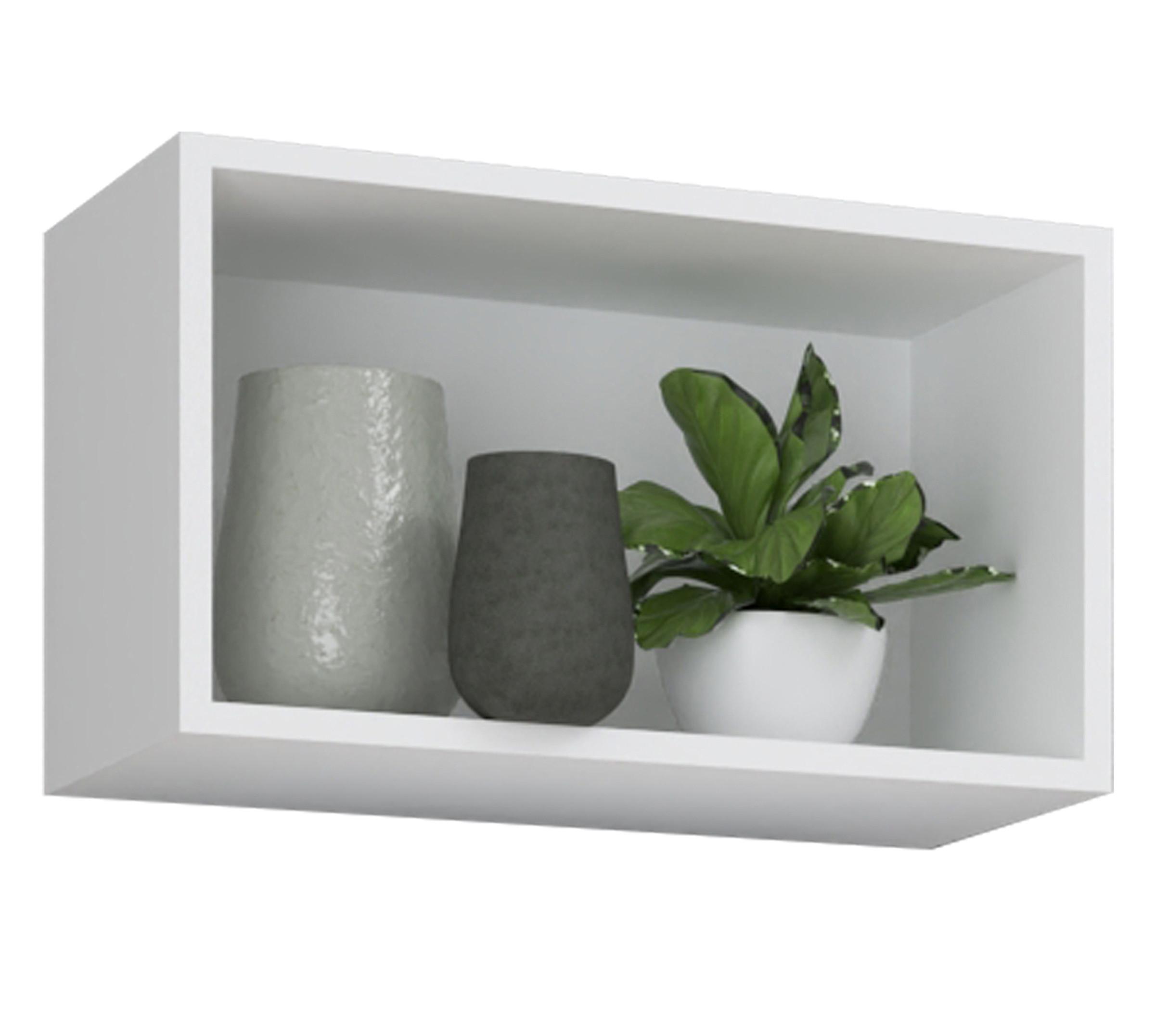 Regál Arila š: 50 cm, biela - biela, Modern, kompozitné drevo (50/30/28cm) - MID.YOU