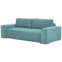 Schlafsofa Vouge Mintgrün Bettkasten, B: 255 cm - Buchefarben/Schwarz, KONVENTIONELL, Textil (255/86/123cm) - Livetastic
