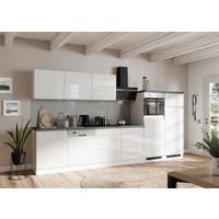 Küchenzeile Monza mit Geräten B: 360 cm Weiß/Grau - Weiß Hochglanz/Weiß, LIFESTYLE, Holzwerkstoff (360cm) - Held