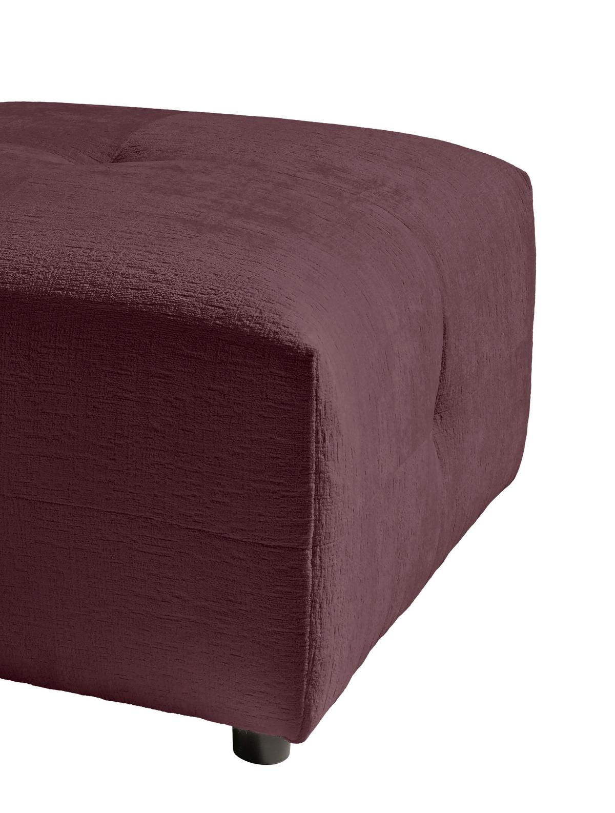 Hocker Velice, Bordeaux B: 72 Cm - Bordeaux/Schwarz, Design, Textil (72/44/72cm) - Livetastic