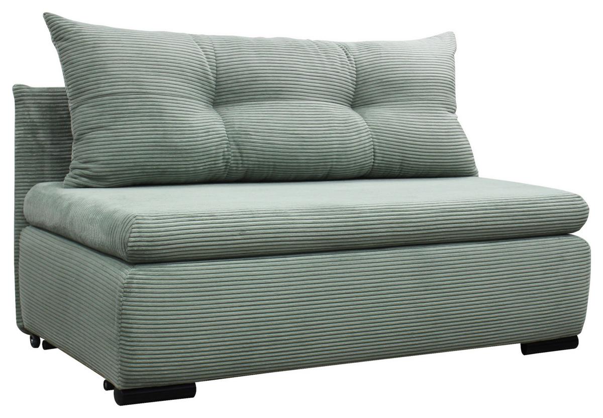 2-sitzer-sofa Yellow Mit Schlaffunktion Grün Cord - Schwarz/Grün, Design, Textil (154/93/85cm) - MID.YOU