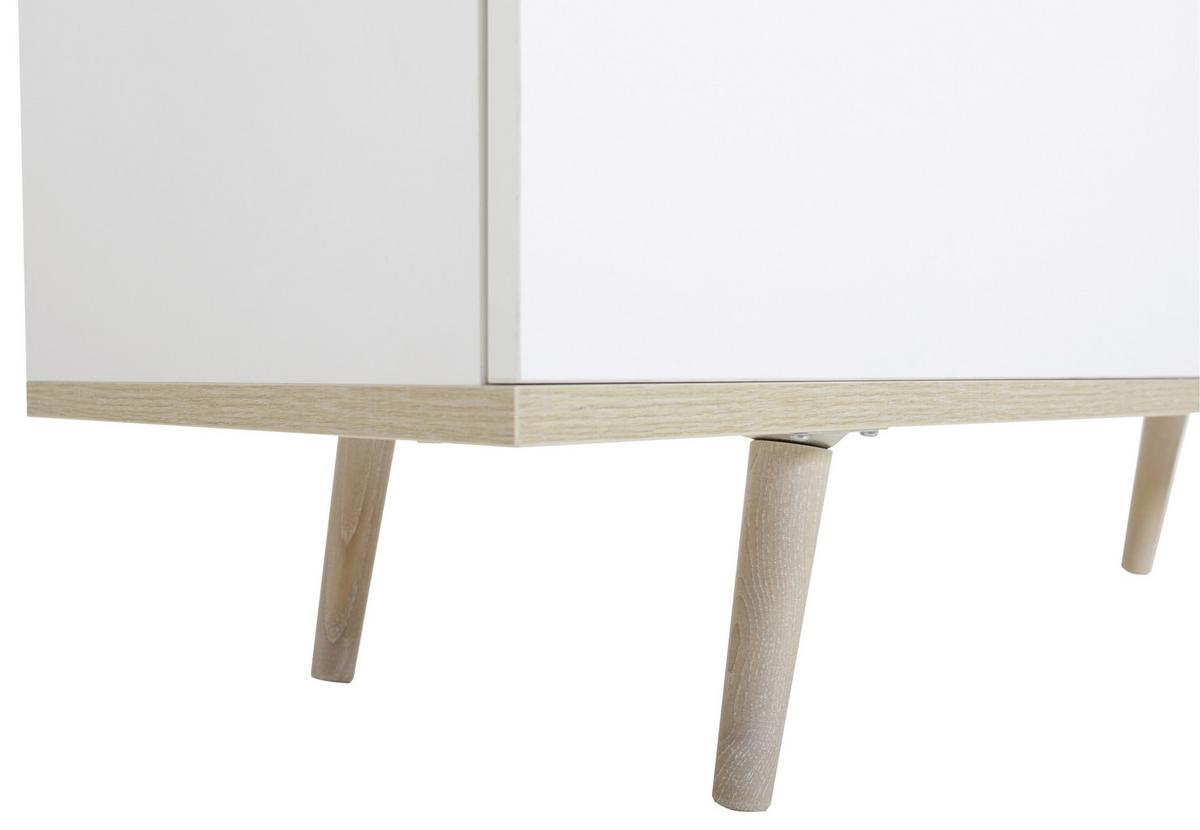 Sideboard teilmassiv, 3 Laden 180cm Göteborg 51 Sonoma Eiche - Weiß/Sonoma Eiche, KONVENTIONELL, Holzwerkstoff (180/87/40cm) - MID.YOU