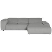 ECKSOFA Hannah Hellgrau 304x200 cm - Hellgrau/Schwarz, Design, Textil (304/200cm) - MID.YOU