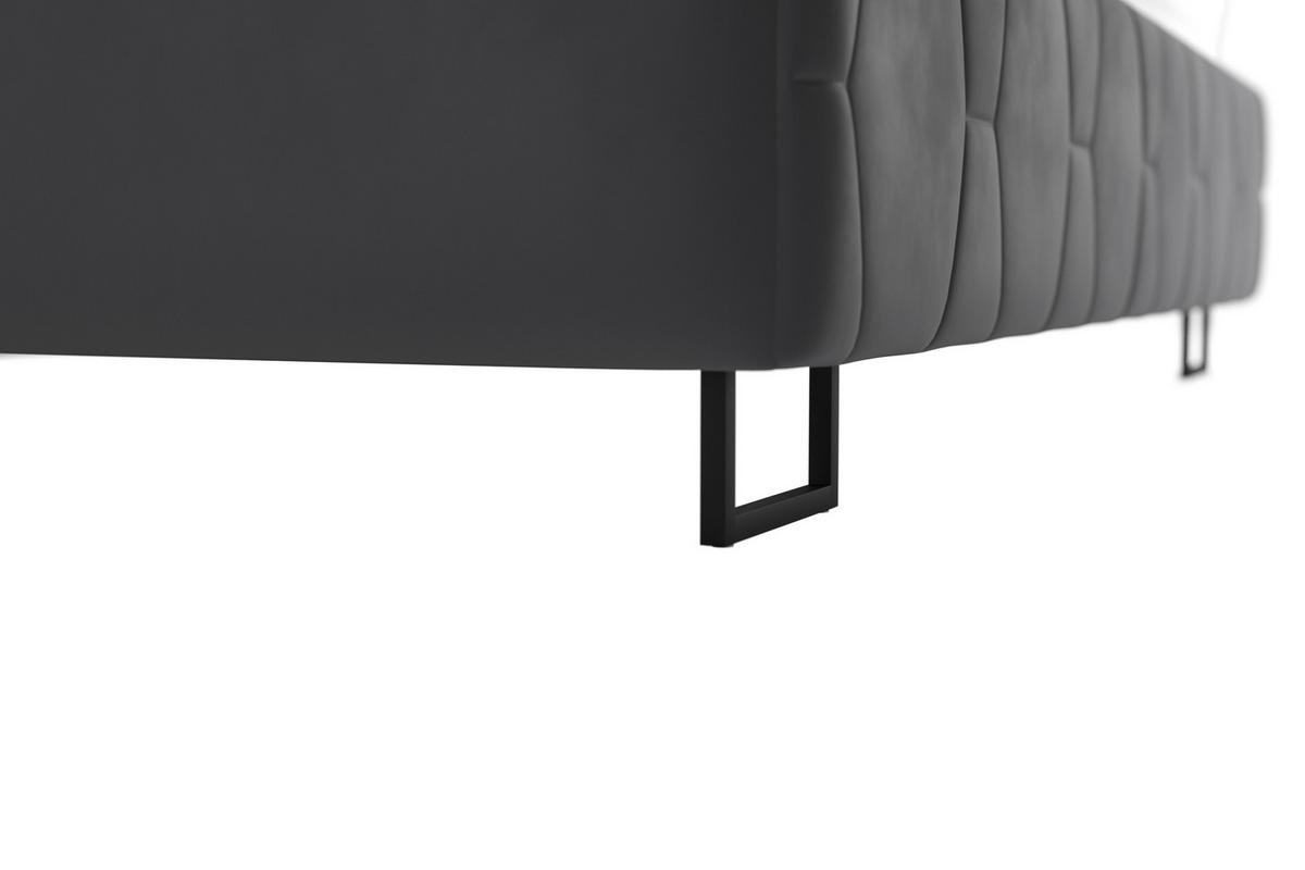 Čalouněná postel ATESSA 180x200 cm, antracitová - prírodná farba/antracitová, Modern, drevo/textil (180/200cm)