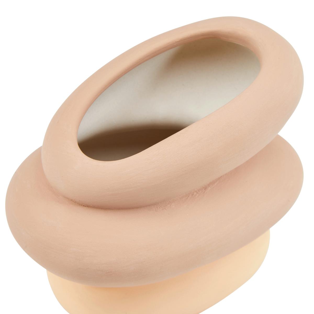 Vase Sylvan Organisch Keramik H: 13 Cm - Beige/Grau, MODERN, Keramik (11,5/13/7,5cm) - Luca Bessoni