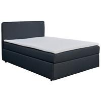 Boxspringbett mit Topper 140x200 Jubi - Dunkelgrau/Anthrazit, KONVENTIONELL, Textil (140/200cm)
