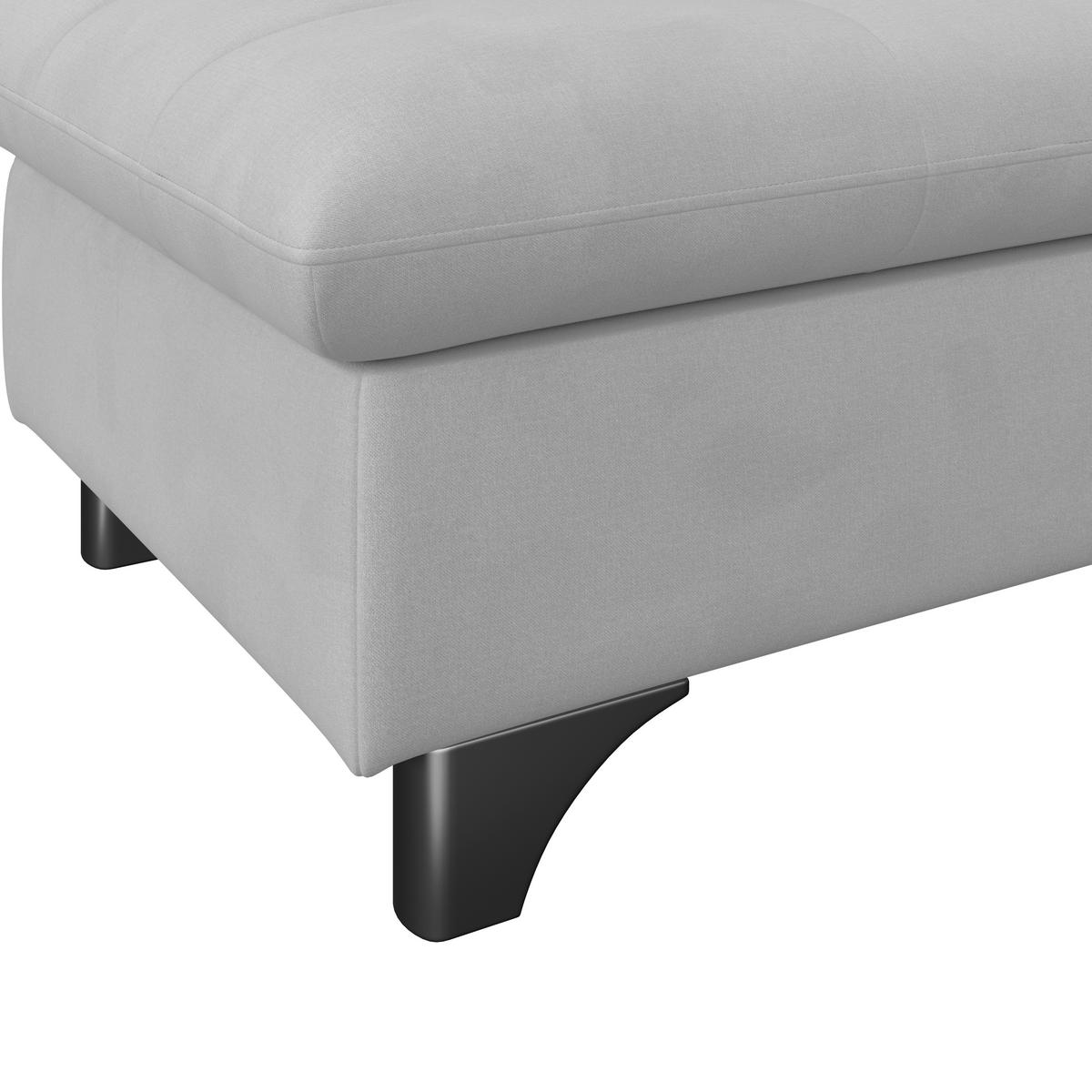 Hocker Gemini Hellgrau, B: 108cm - Chromfarben/Hellgrau, KONVENTIONELL, Textil (108/46/108cm)