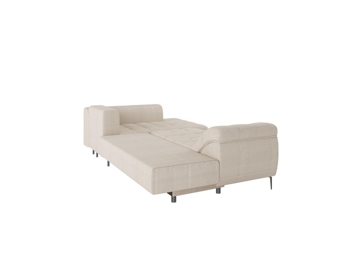 Ecksofa Welle Creme S: 177x276 Cm - Creme/Schwarz, Design, Textil (177/276cm) - MID.YOU