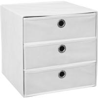 ZÁSUVKOVÝ BOX LISA - bílá, Moderní, kov/textil (32/32/32cm)