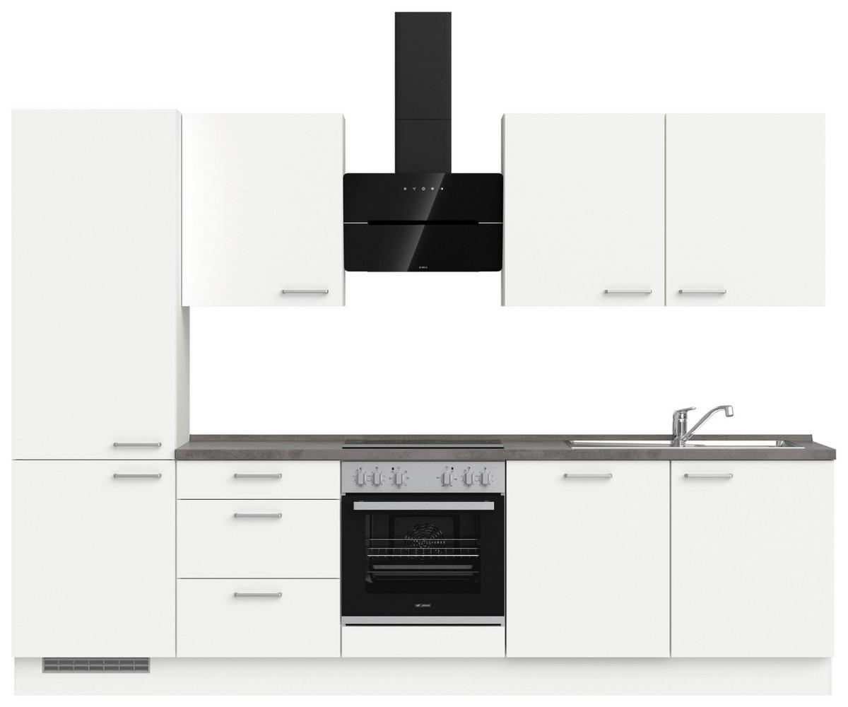 KÜCHENLEERBLOCK TOUCH HIGH - LINE, H10 LINKS - Weiß/Grau, MODERN, Holzwerkstoff (300cm) - Nobilia
