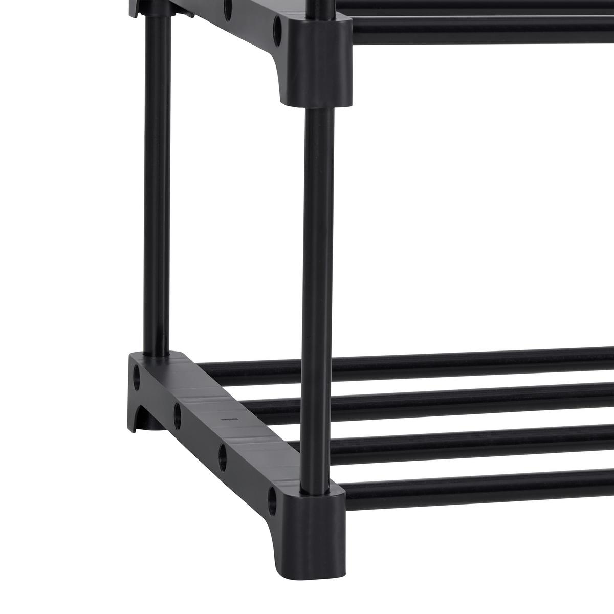 REGÁL NA TOPÁNKY GRANDO -BASED/SB- - čierna, Konventionell, kov/plast (94/194/30cm) - Based