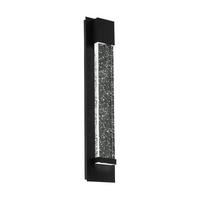 Außenwandleuchte Villagrazia 3 Watt Glas Metall, Wandmontage - Klar/Schwarz, Design, Glas/Metall (12/40/7cm) - Eglo
