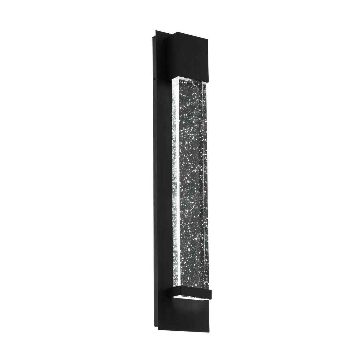 Außenwandleuchte Villagrazia 3 Watt Glas Metall, Wandmontage - Klar/Schwarz, Design, Glas/Metall (12/40/7cm) - Eglo