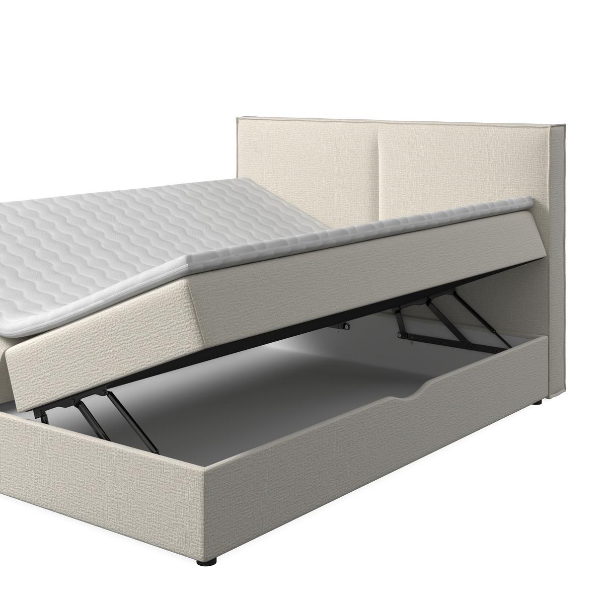 Boxspringová postel IMOLA 180x200, krémová - černá/krémová, Moderní, dřevo/textil (160/200cm) - Bessagi Home