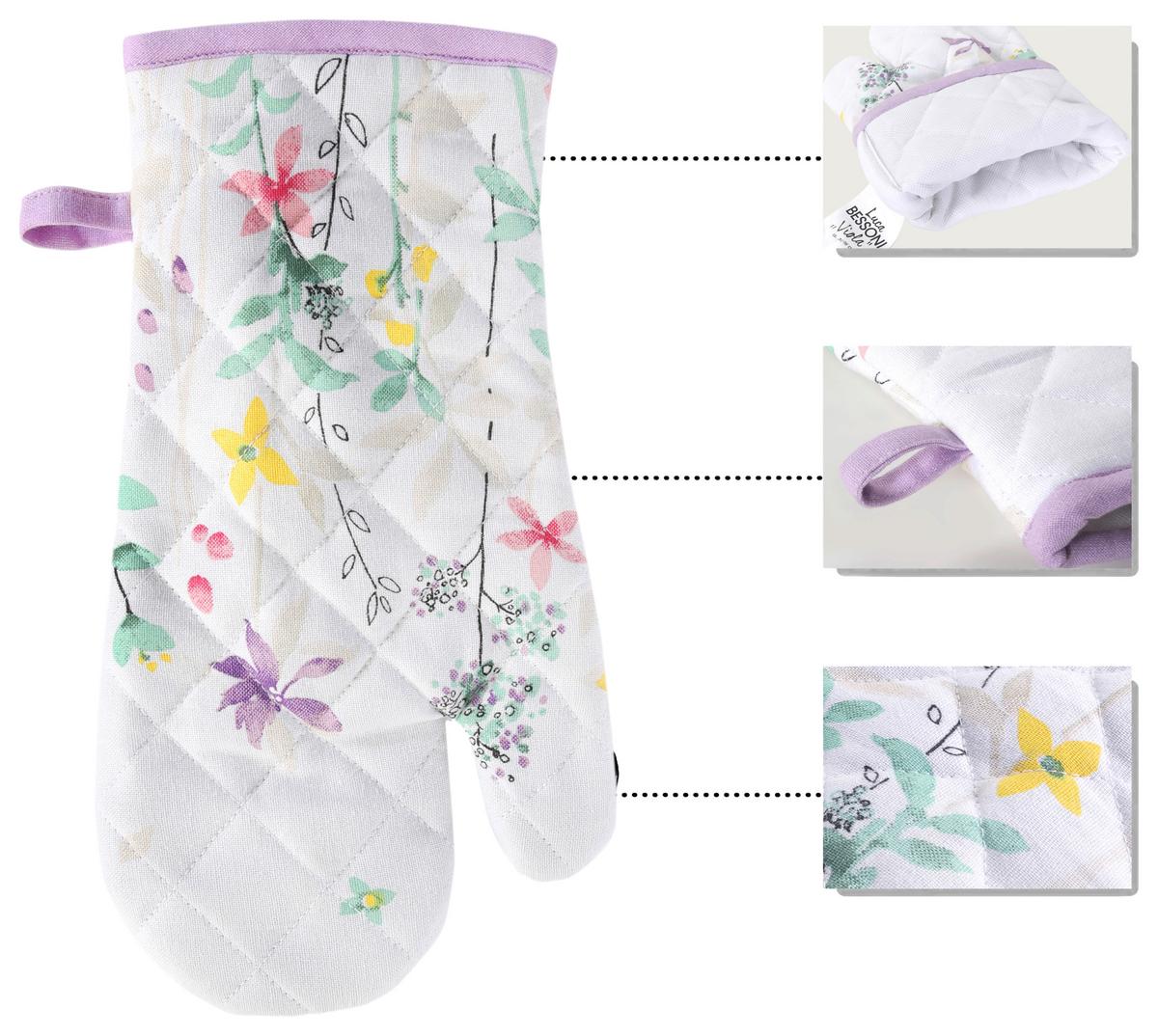 Ofenhandschuh Viola - Pink/Champagner, MODERN, Textil (31/16cm) - Luca Bessoni