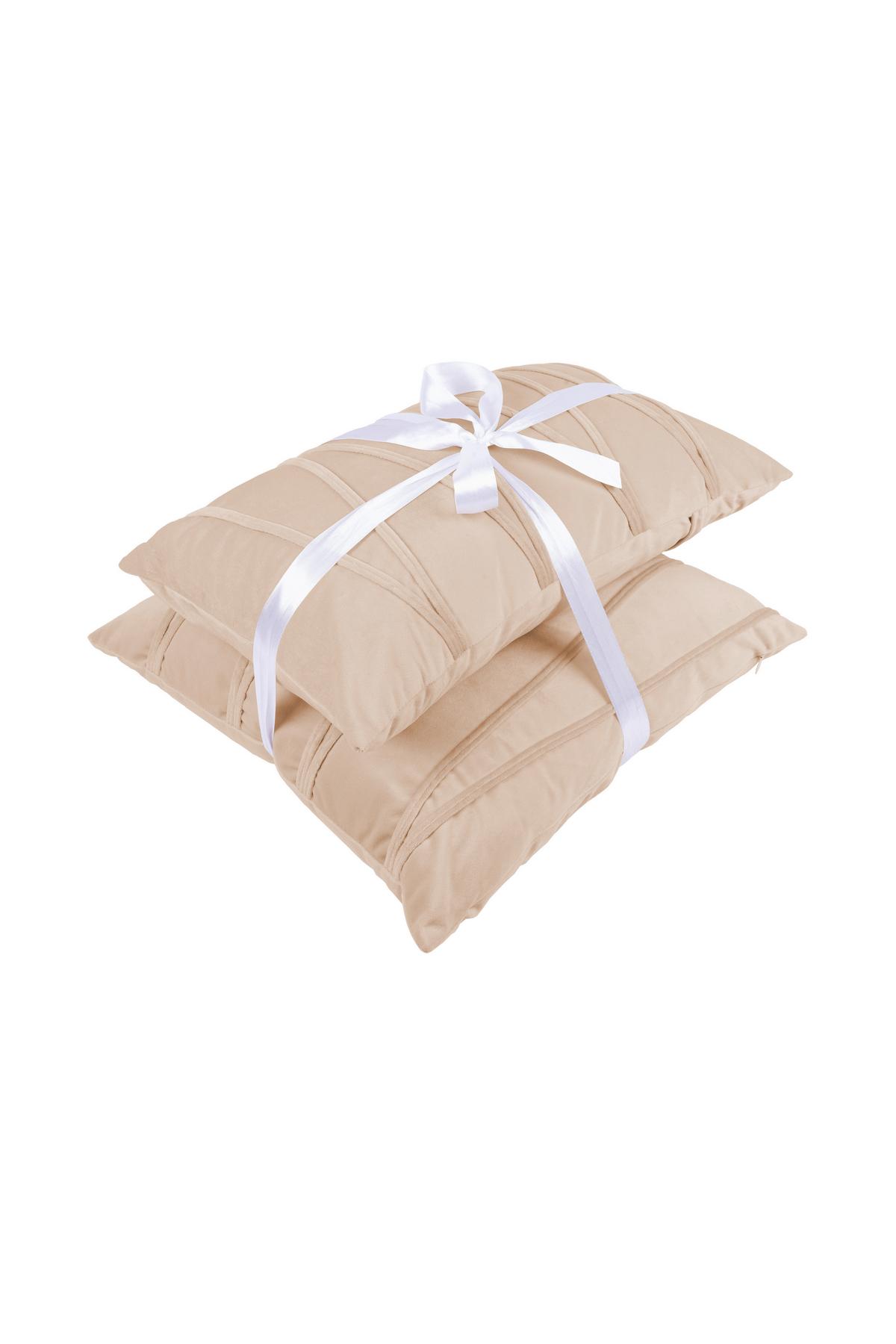 Zierkissen Paulina 30/45x50/45 Cm Polyester Champagner + Zipp - Champagner, KONVENTIONELL, Textil (30x45/50x45cm)