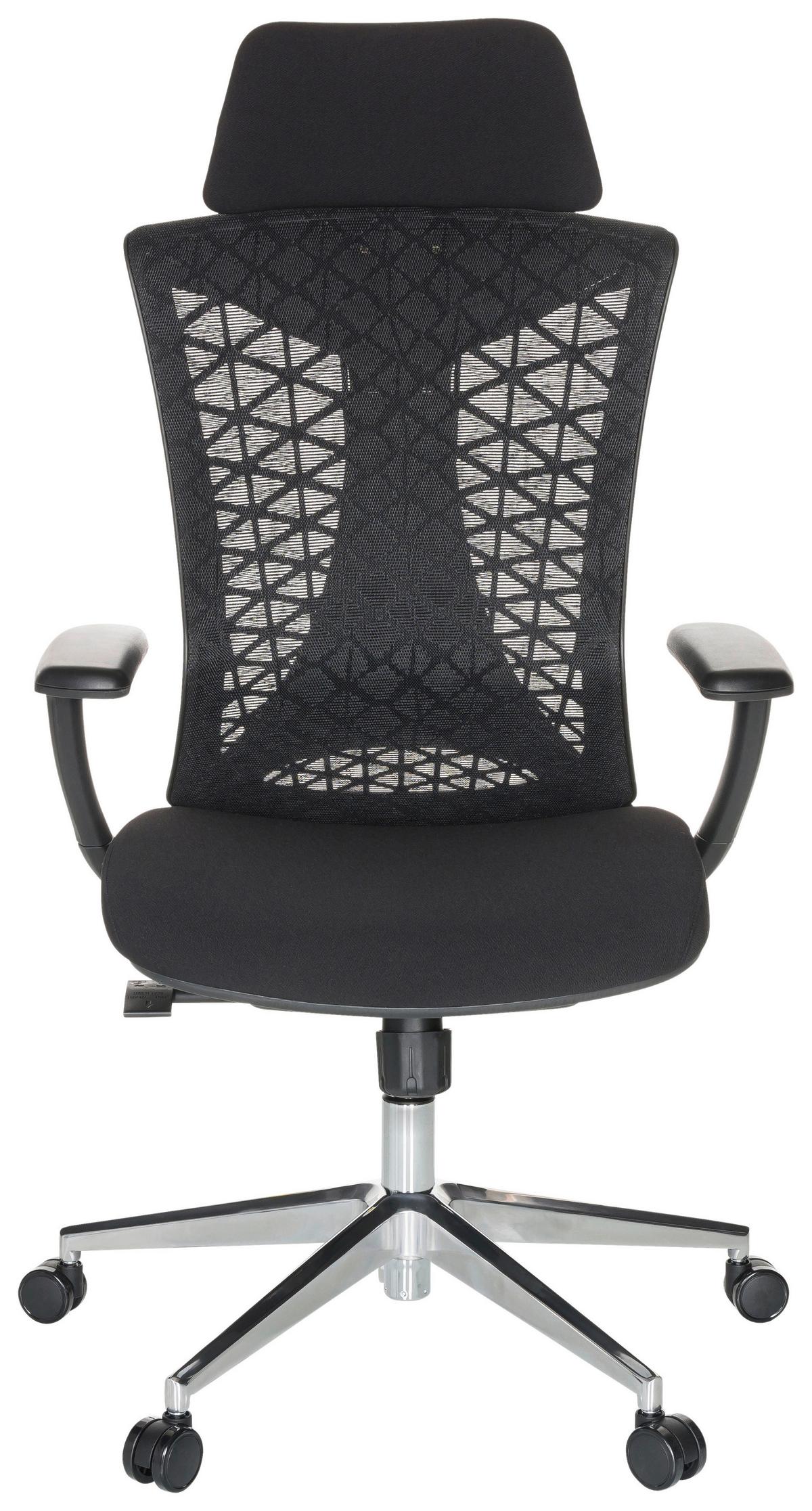 Bürostuhl Faleo b mit Wippfunktion Schwarz Bis 120kg - Silberfarben/Schwarz, Basics, Kunststoff/Textil (67/115/69cm) - MID.YOU