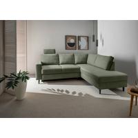 Eckschlafsofa Passione Mintgrün S: 242x200 Cm - Schwarz/Mintgrün, MODERN, Textil (242/200cm) - Livetastic