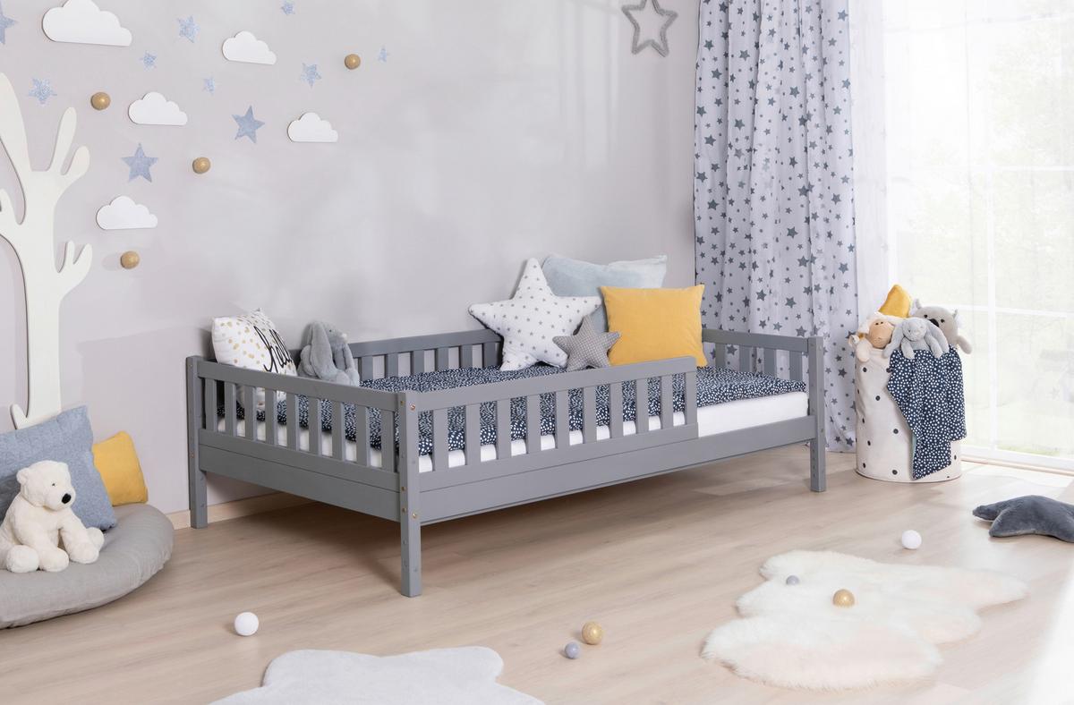 Hausbett Lou Hellgrau B: 120 Cm - Hellgrau/Naturfarben, MODERN, Holz (120/200cm) - MID.YOU