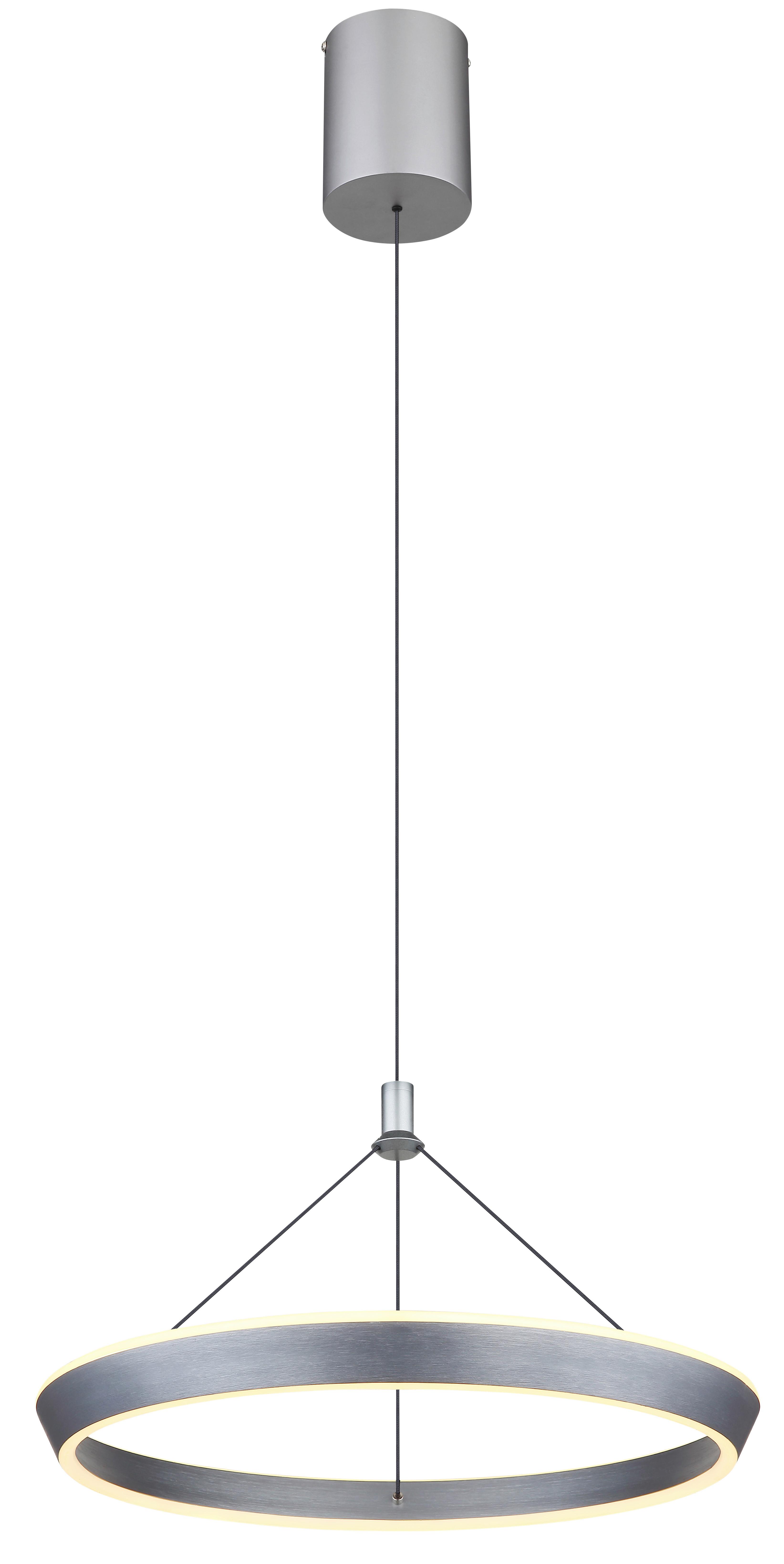 LED-Hängeleuchte 67316 - Titanfarben/Opal, Design, Kunststoff/Metall (50/200cm) - Globo