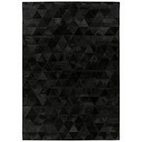 Lederteppich Ravi 200 - Schwarz, KONVENTIONELL, Leder (120/170cm) - Kayoom