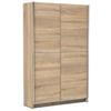Schwebetürenschrank 125 cm Slim, Sonoma Eiche Dekor - Eichefarben, Basics, Holzwerkstoff (125/195,5/38cm) - P & B