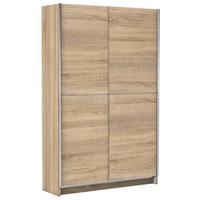 Schwebetürenschrank 125 cm Slim, Sonoma Eiche Dekor - Eichefarben, Basics, Holzwerkstoff (125/195,5/38cm) - P & B