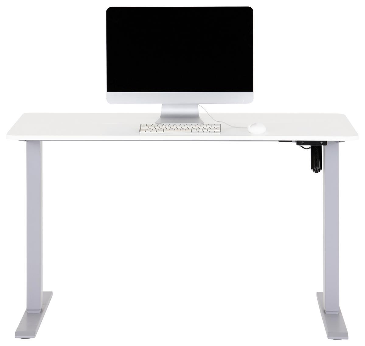 Schreibtisch Höhenverstellbar 120x71,5x60 Cm Strong Weiß - Weiß/Grau, MODERN, Holzwerkstoff/Kunststoff (120/71,5/60cm) - MID.YOU