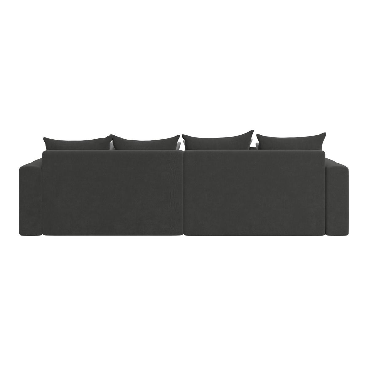 Big Sofa Mit Schlaffunktion Hanna B: 280 Cm Grau - Schwarz/Grau, MODERN, Textil (280/87/145cm)