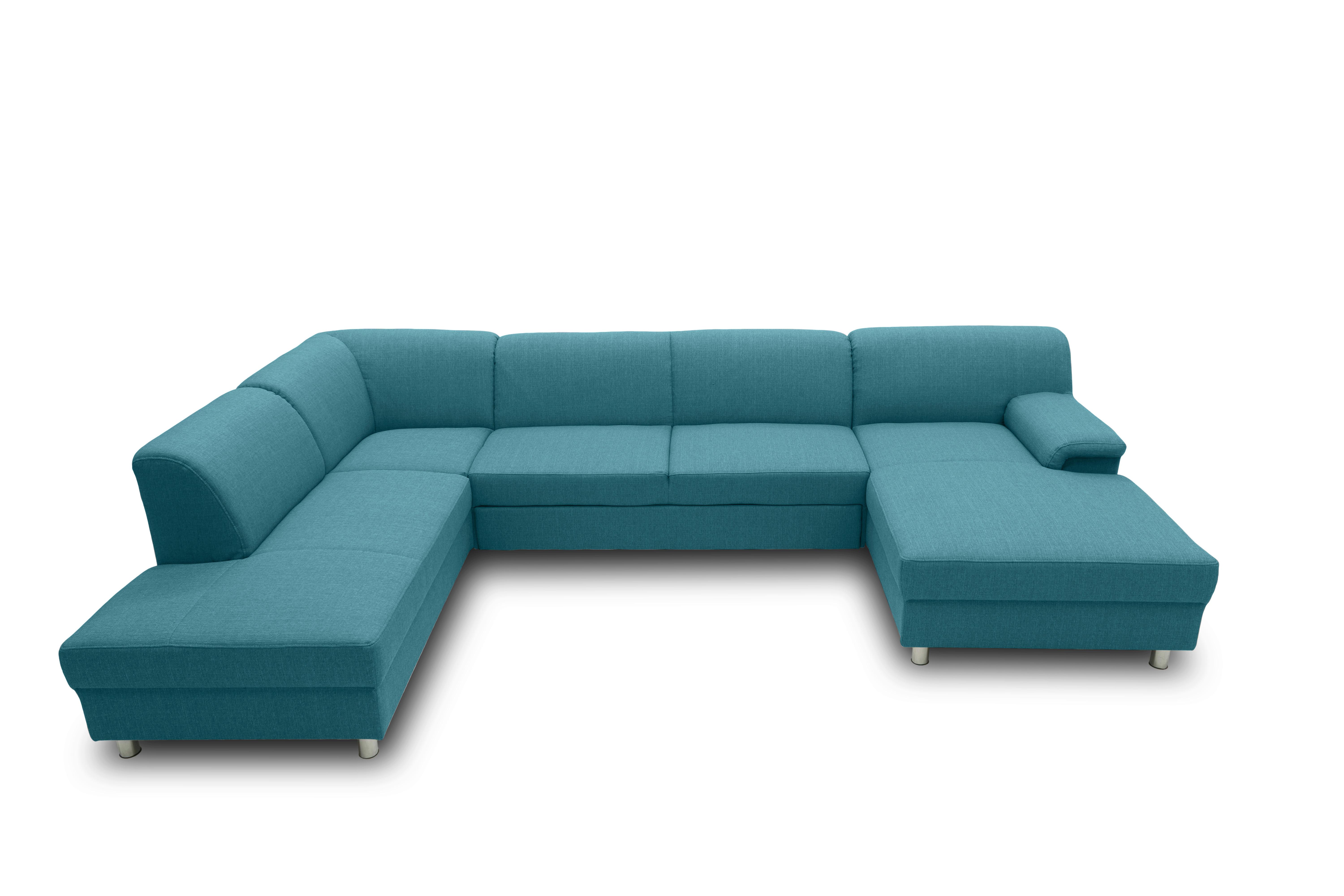 Wohnlandschaft Jamie Petrol - Chromfarben/Petrol, KONVENTIONELL, Textil (194/308/150cm) - MID.YOU