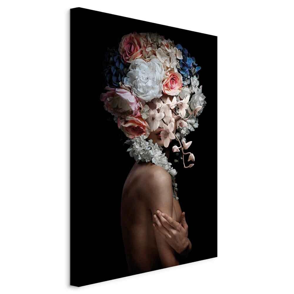 Leinwandbild Mysterious Schwarz Hellrosa B: 40  cm