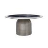 Tortenplatte Rund Eisen Art Deco D: 29 Cm - Silberfarben/Dunkelblau, Trend, Metall (29/14cm) - Kayoom