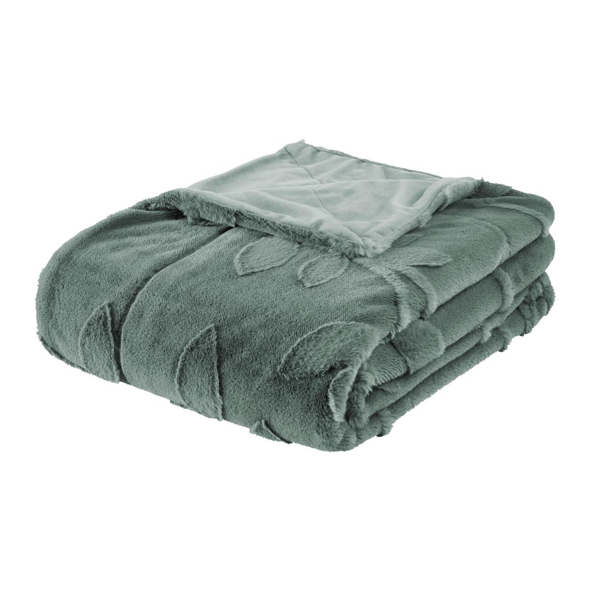 Kožešinová deka Livi, 130/170cm - jadeitově zelená, Moderní, textil (130/170cm) - Premium Living