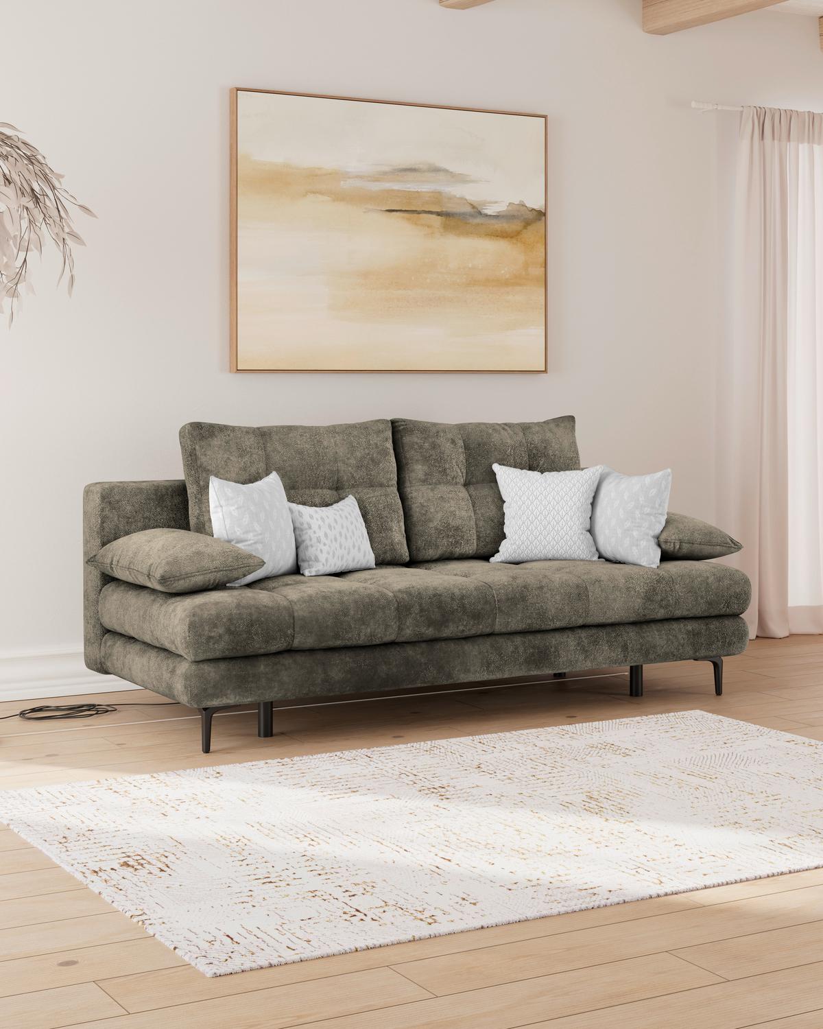 Schlafsofa Perla Mokka B: 203 cm - Schwarz/Mokka, KONVENTIONELL, Textil (203/94/96cm)