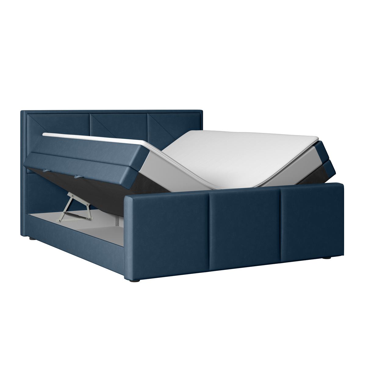 Boxspringbett mit Bettkasten Bologna 180x200 cm Blau - Blau, MODERN, Holz/Kunststoff (180/200cm) - MID.YOU