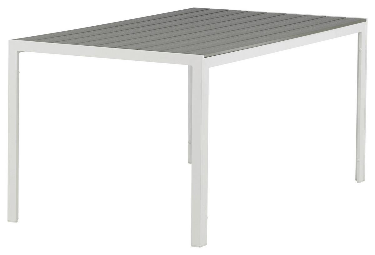 Gartentisch Break Aluminium L: 150cm - Weiß/Grau, KONVENTIONELL, Holz/Metall (150/90/75cm) - Gardenson