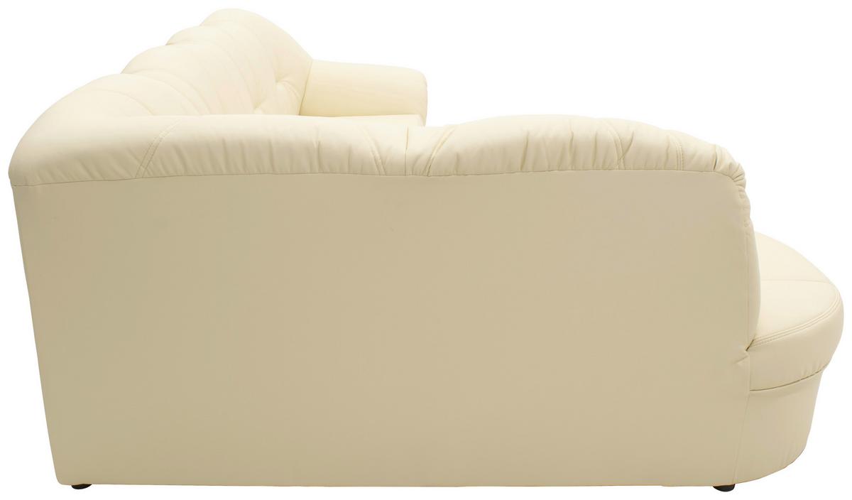 Ecksofa Papenburg Rücken Echt Beige Lederlook - Beige/Schwarz, KONVENTIONELL, Textil (180/243cm) - MID.YOU