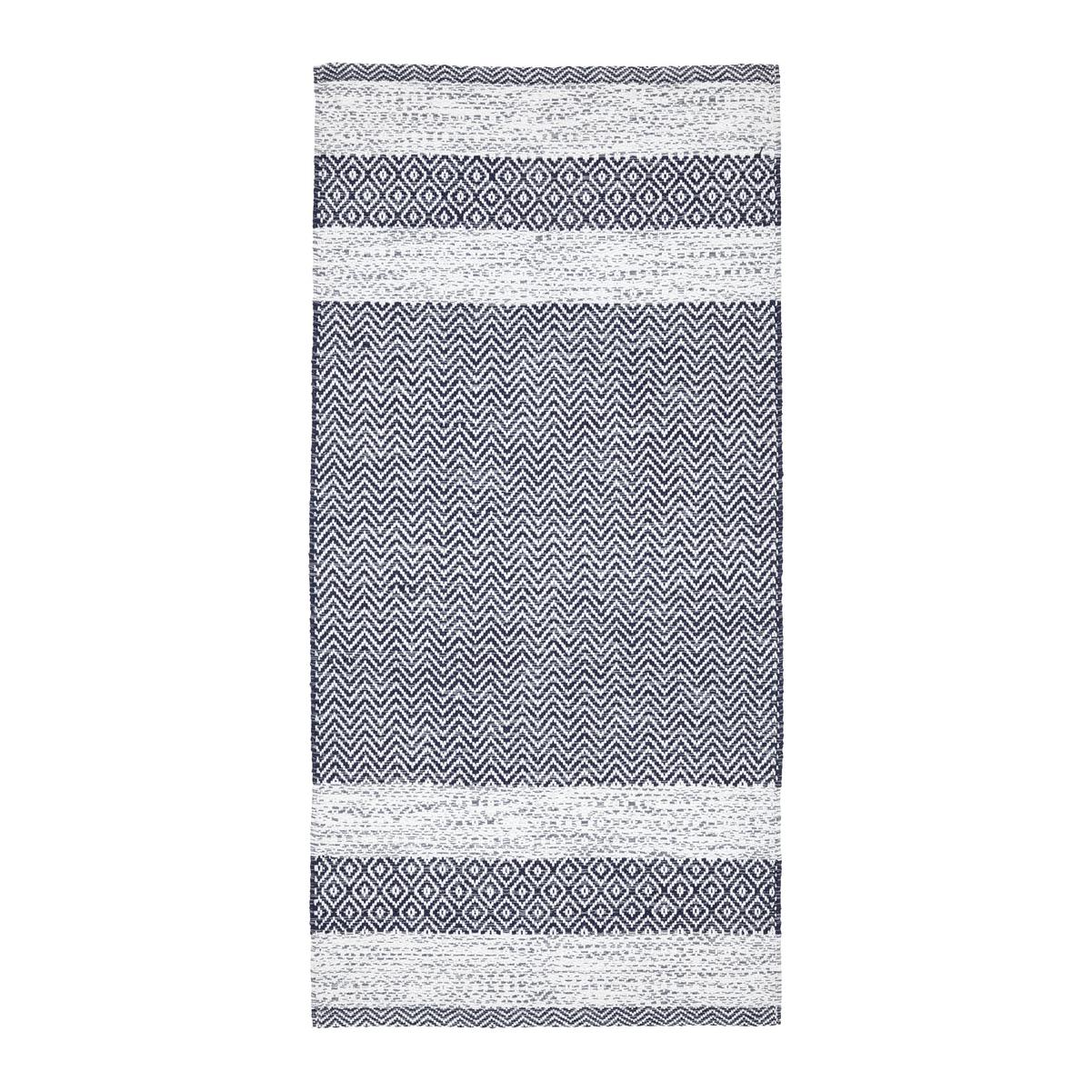 Ručně tkaný koberec ELISA, š/d: 80/150 cm - bílá/tmavě šedá, Moderní, textil (80/150cm) - Modern Living