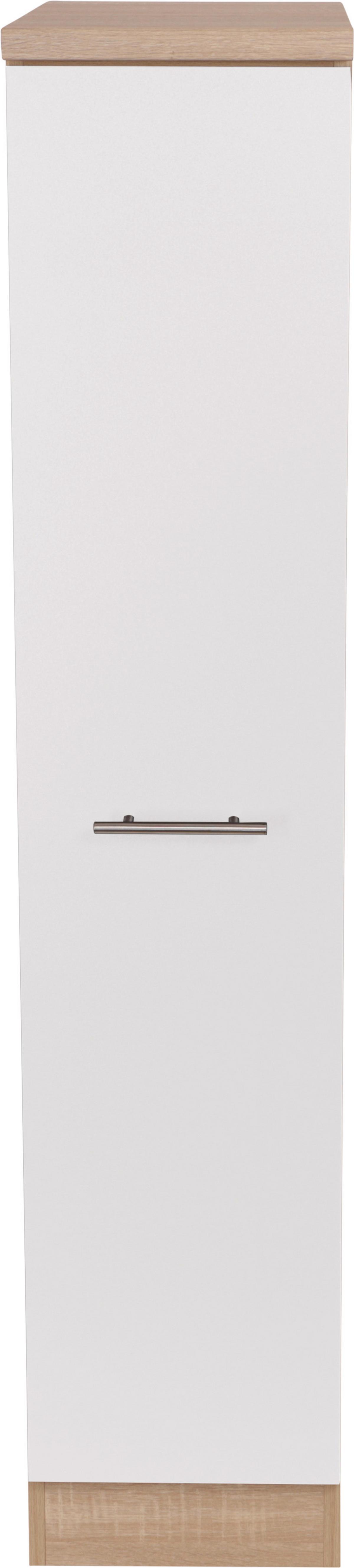 Apothekerschrank Merle Weiß, Eiche Dekor B:30cm - Eichefarben/Weiß, Basics, Holzwerkstoff (30/144,8/60cm) - Respekta