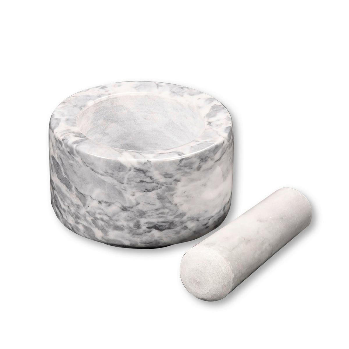 Mörserset Aus Naturmaterialien Weiß - Weiß, Basics, Naturmaterialien (13/13/8cm) - Kesper